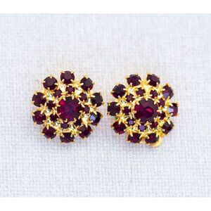 Clip On 1970 Czechoslovakian Rhinestone Earrings